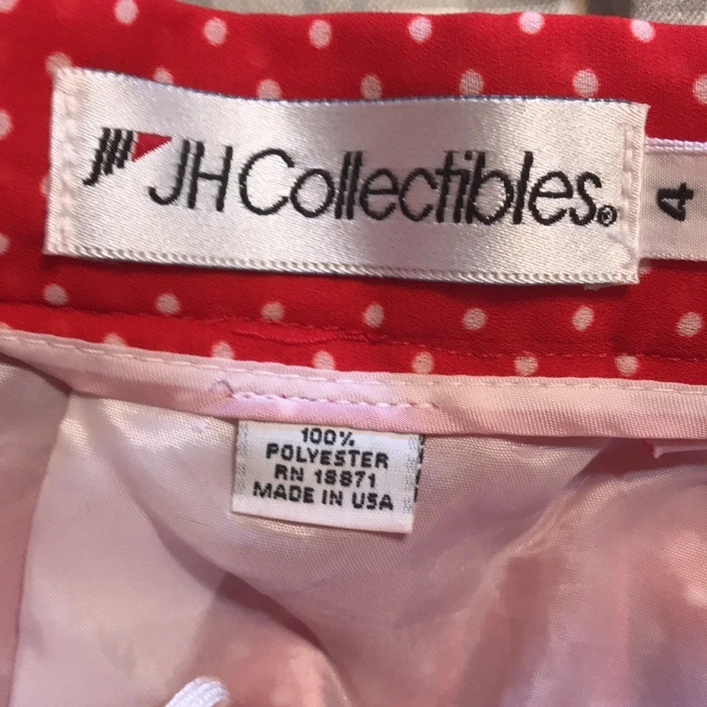 JH Collectibles Women's‎ Pleated A-Line Skirt Red Polka Dot Size 4